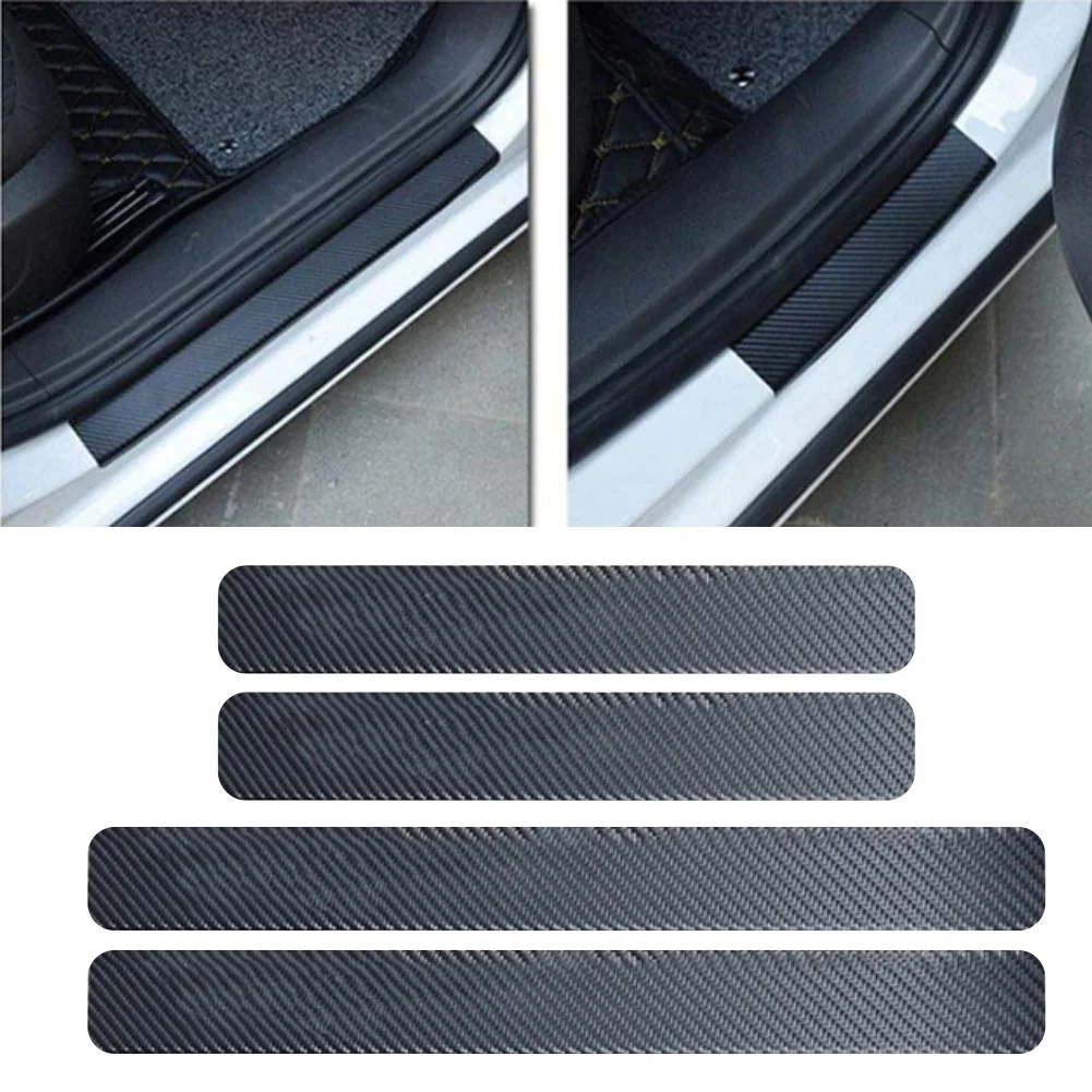 

6PCS Carbon Fiber Car Rear Bumper Trunk Load Edge Scratch Guard Protector Stickers Styling Decor Decal