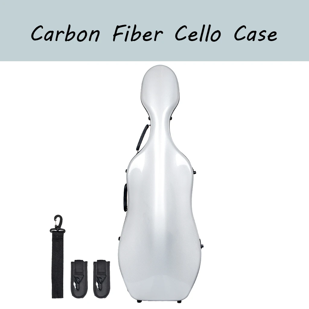 

4/4 Cello Case Carbon Fiber Full Size Hard case Hard Shell Strong Light(White)