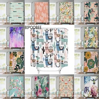 high quality flower fabric shower curtain waterproof beautiful natural landscape bath curtains for bathroom decor with hooks