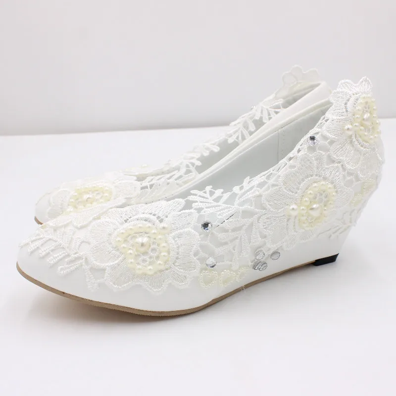 Новая белая свадебная обувь 【xingchenma】тонкие туфли на танкетке для молодых женщин