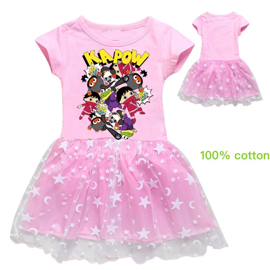 2020 летнее платье для девочек Детская Повседневная хлопковая Футболка до колена с