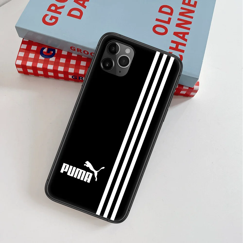 

Pume Sport Trend Fashion Brand Phone Case For IPhone 4 4s 5 5S SE 5C 6 6S 7 8 Plus X XS XR 11 12 Mini Pro Max 2020 black