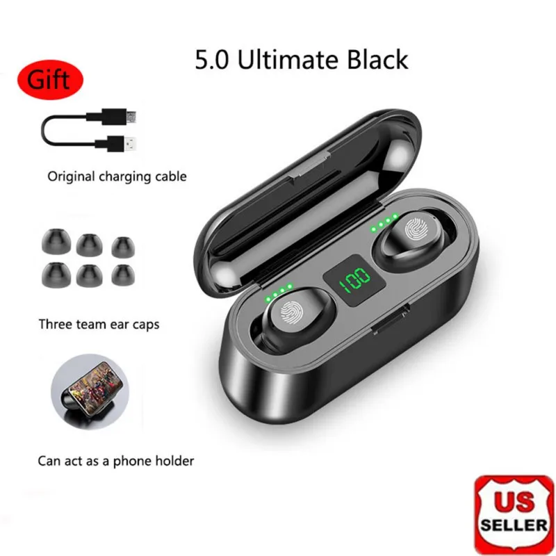 F9 TWS Wireless Bluetooth Earphone LED Display With 2000mAh Power Bank Headset V5.0 Earphones | Электроника
