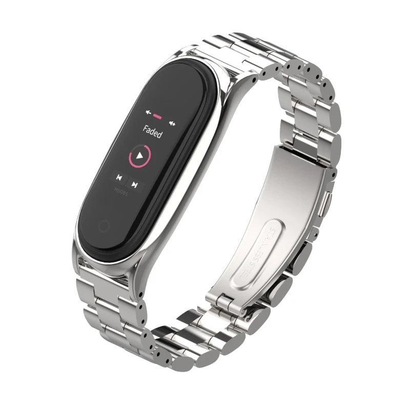 Mi jobs mi band 4 ремешок V стиль металлический браслет для Xiaomi mi ремешок 4 ремешок correa нержавеющая сталь mi Band 3 ремешок, умный Браслет