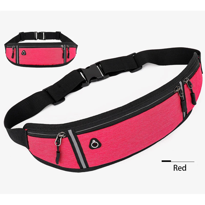 

2021 New Reflective Running Waist Pouch Belt Outdoor Portable Gym sports Bag Pack Women fitness Cycling Mobile Phone Waterproof