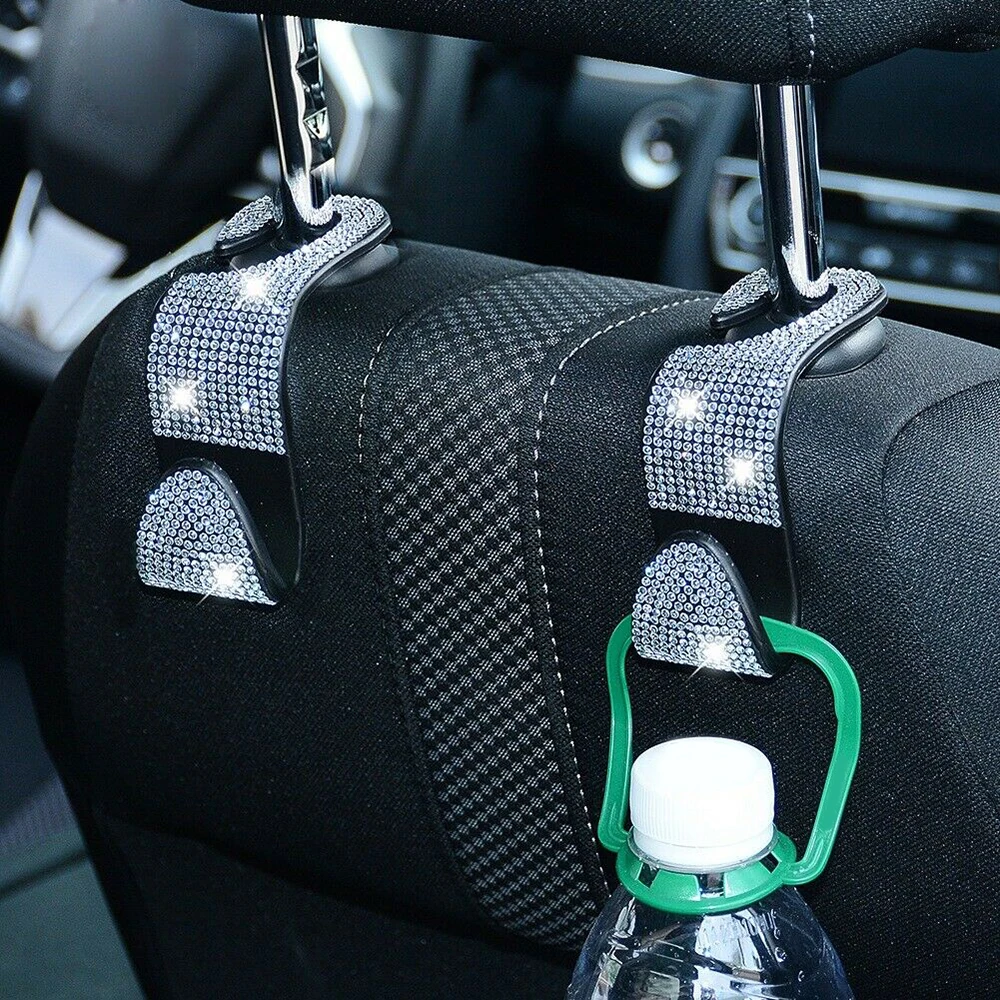 

1pcs Car Back Seat Hook Multifunction Crystal Hanger Rhinestone Safety