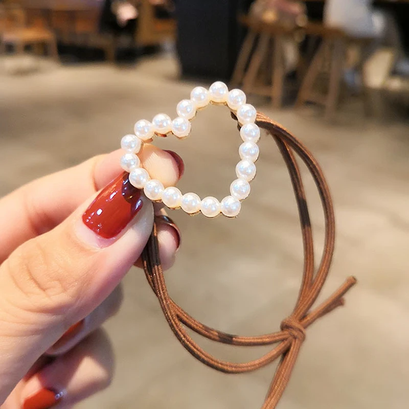 White Heart Корейские женские и девичьи леопардовые эластичные резинки для волос с животным принтом, заколки для волос, стразы, широкая резиновая повязка на голову, аксессуары для волос - Цвет: White Heart