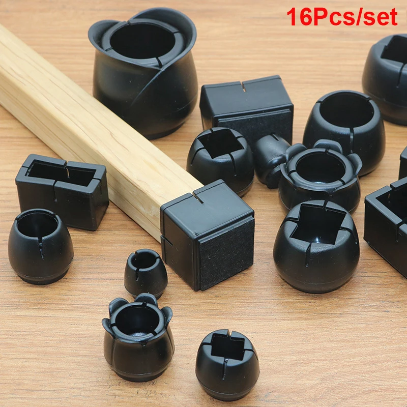 

16Pcs/set Silicone Table Chair Leg Mat Non-slip Table Chair Leg Caps Foot Protection Bottom Cover Pads Wood Floor Protectors