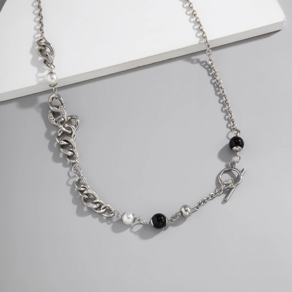

Original 7Rings Vintage Design HipPop Style Unisex Pearl Stainless Steel Necklace Women Girlfriend Boyfriend Jewelry Accessories