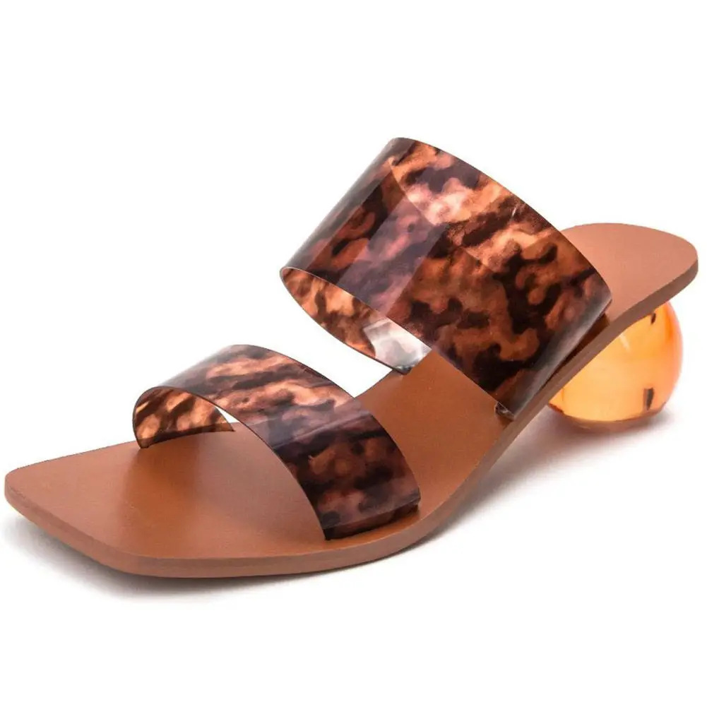 

SARAIRIS Retro Girl 2020 Consise Handmade Pumps Summer Open Toe Pumps Women Slip On Rond Heel Brand Shoes Woman