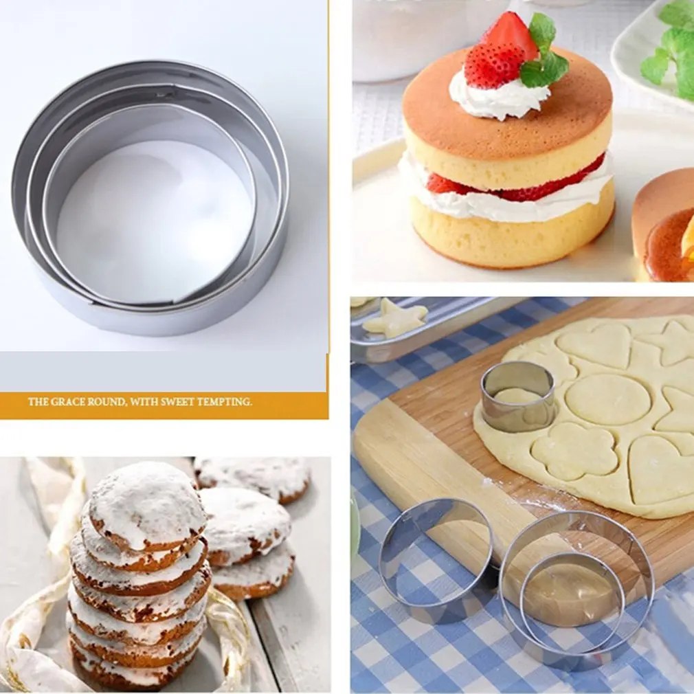 Нержавеющая сталь помадка торт выпечки формы круглое Сердце цветок звезды форма