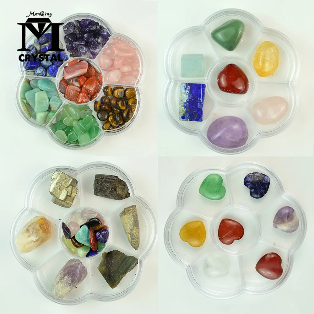 

Seven Chakras Natural Rough Crystal And Gemstone Stone Raw Quartz Rock Mineral Specimen Healing Reiki Home Decor