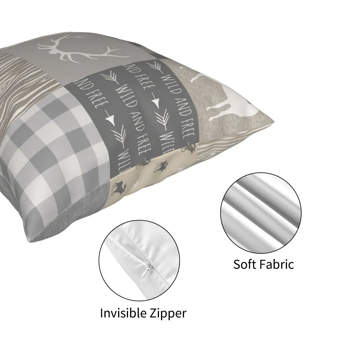 Чехол с изображением леса серого оленя лосят Квадратной Подушки полиэстеровый