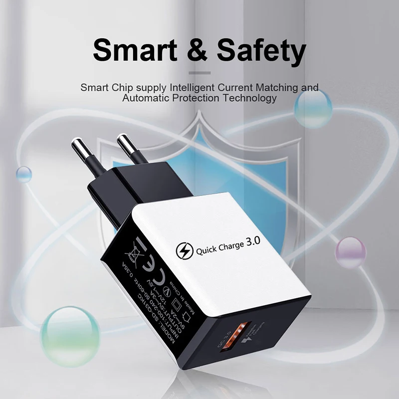 Зарядное устройство с функцией быстрой зарядки + кабель USB Type C в