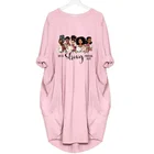 Платье с буквенным принтом, платье-футболка с карманами, женское винтажное платье, женская одежда Zanzea