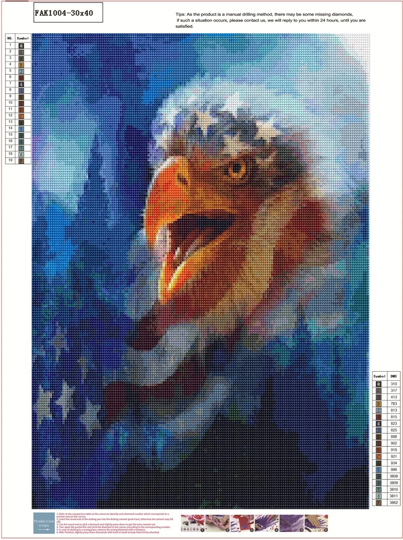 Новый Круглый Алмазный рисунок Eagle мультяшная Алмазная вышивка картина с