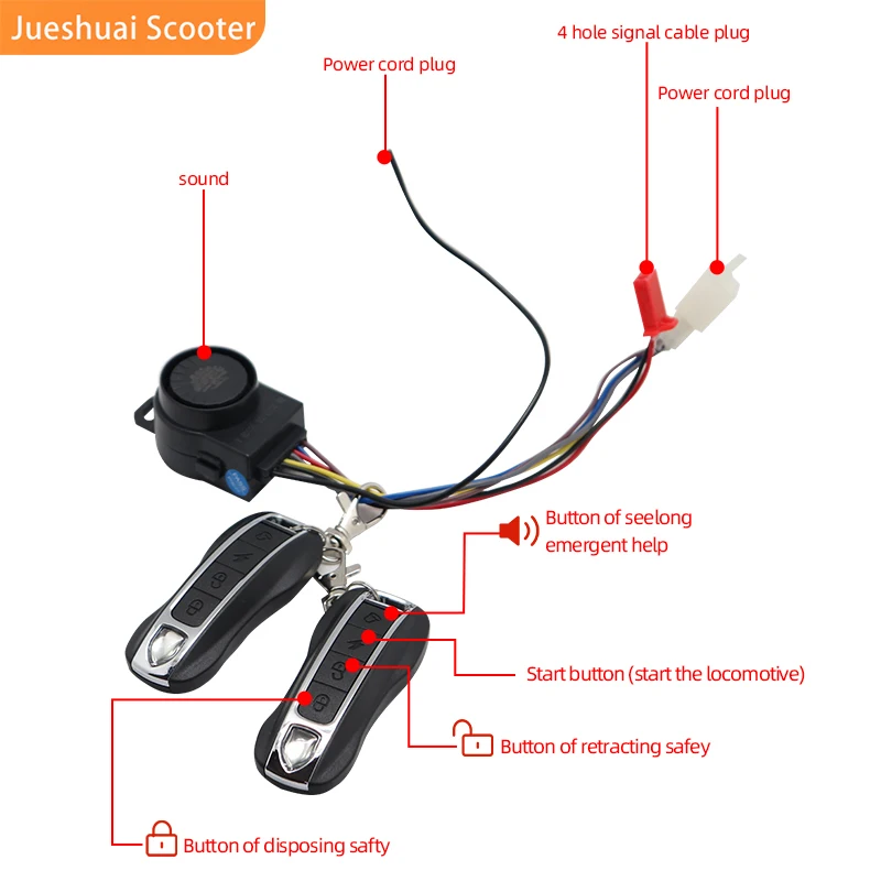 36V-60V Новый пульт дистанционного Управление мотоцикл сигнализация безопасности