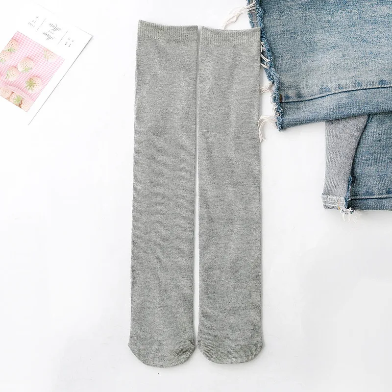 Gray Long Socks Детские гольфы, детские носки, хлопковые носки для малышей, гетры до колена, милые носки для мальчиков и девочек, детские носки, 3-12 лет - Цвет: Gray Long Socks