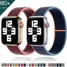 Strap For Apple Watch band 44mm 42mm 40mm 38mm Smartwatch Watchband correa Sport Nylon Loop belt Bracelet iWatch Series 4 5 SE 6