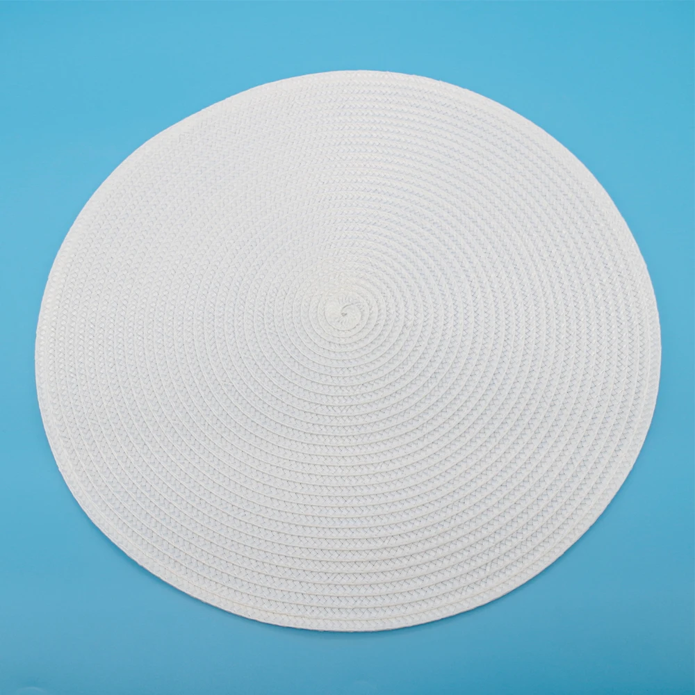 New Color Knitted by Cotton Thread PP Round Placemat Tischset Plakedo Tovagliette Brikker Tabletit Plata for Dining Table - Цвет: white