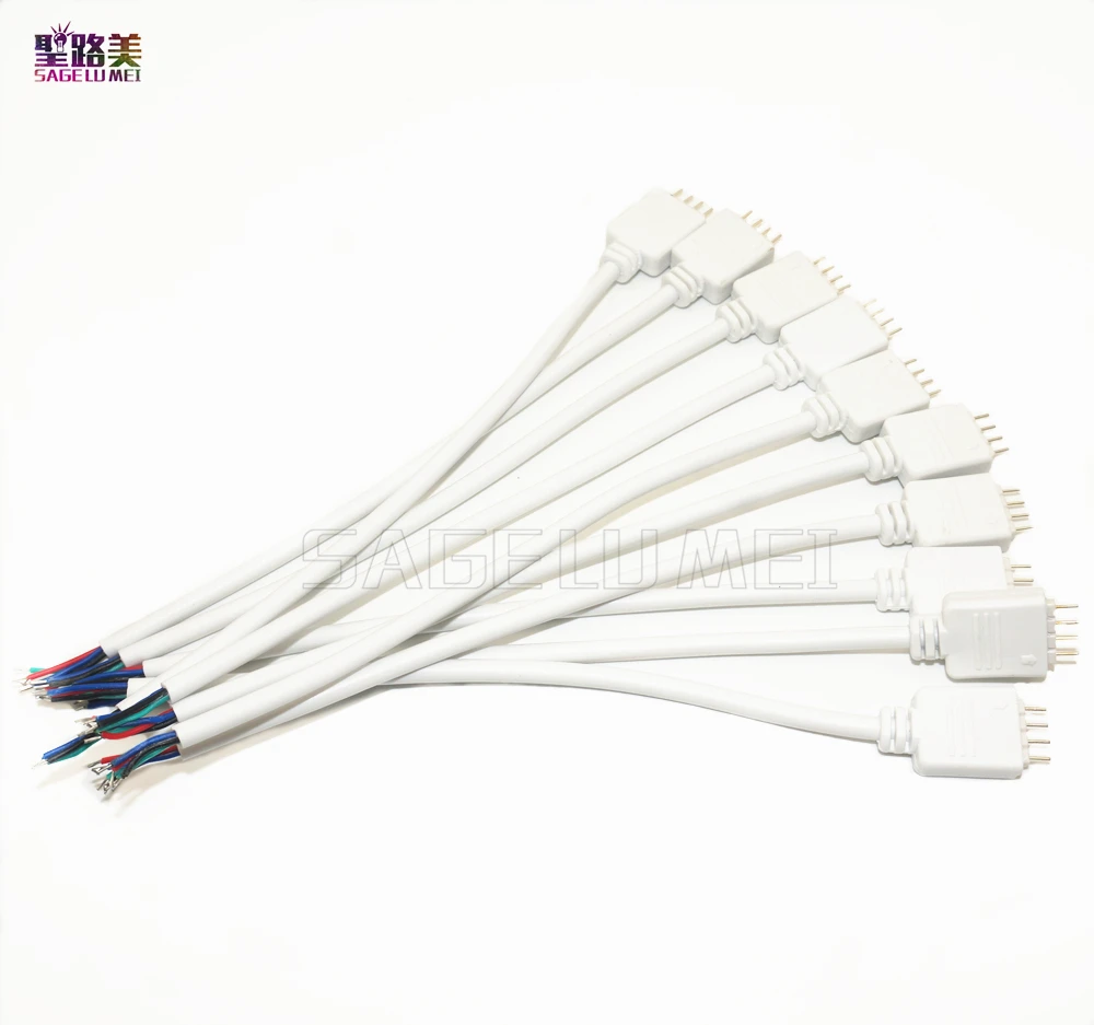 10 шт. Мужской Соединительный кабель для светодиодной 4pin провода 5050 3528 2835 RGB