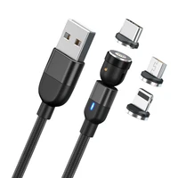 1m 2m usb cable nylon braided fast charging cable rotatable data transferring cable mobile phone charger magnetic cables