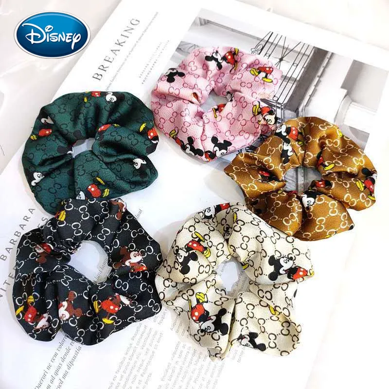 

Disney Mickey Printed Large Intestine Circle Hair Tie Broad Edge Fabric Tie Ponytail Hair Tie Exquisite Rubber Band Hair Tie