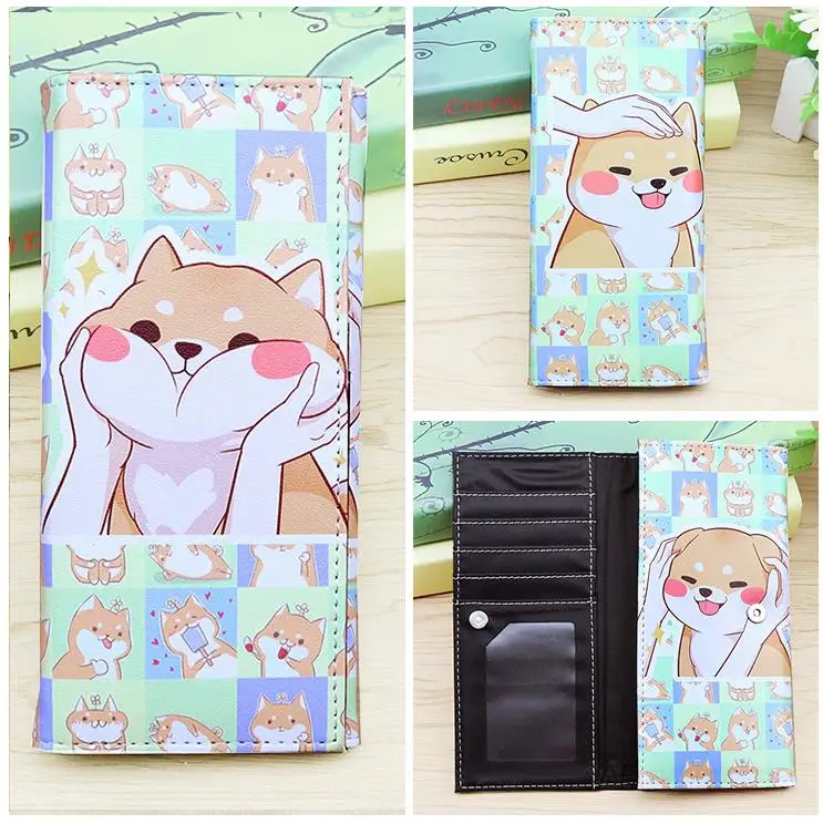 Neko Atsume Кот задний двор Шиба ину милые Мультяшные Животные Кошки Собаки аниме студенты мужчины женщины длинный кошелек держатель для карт кошелек посылка - Цвет: 6