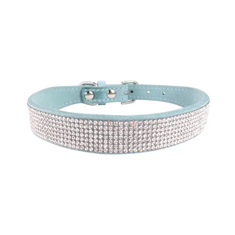

Leather Adjustable Dog Collars Full Diamante Rhinestone Cat Pet Collar Pet Products Ornamental Accessories