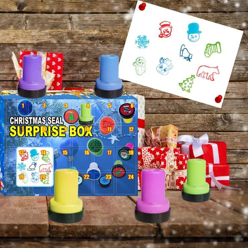 

24 шт./компл. Рождественский календарь с областью, 24 дня, фотопечатка, Рождественский Декор для детской игрушки, Креативная печать