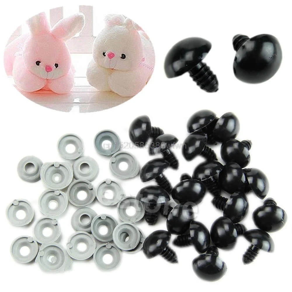

20PCS 6-20mm Black Plastic Safety Eyes For Teddy Bear/Dolls/Toy Animal/Felting