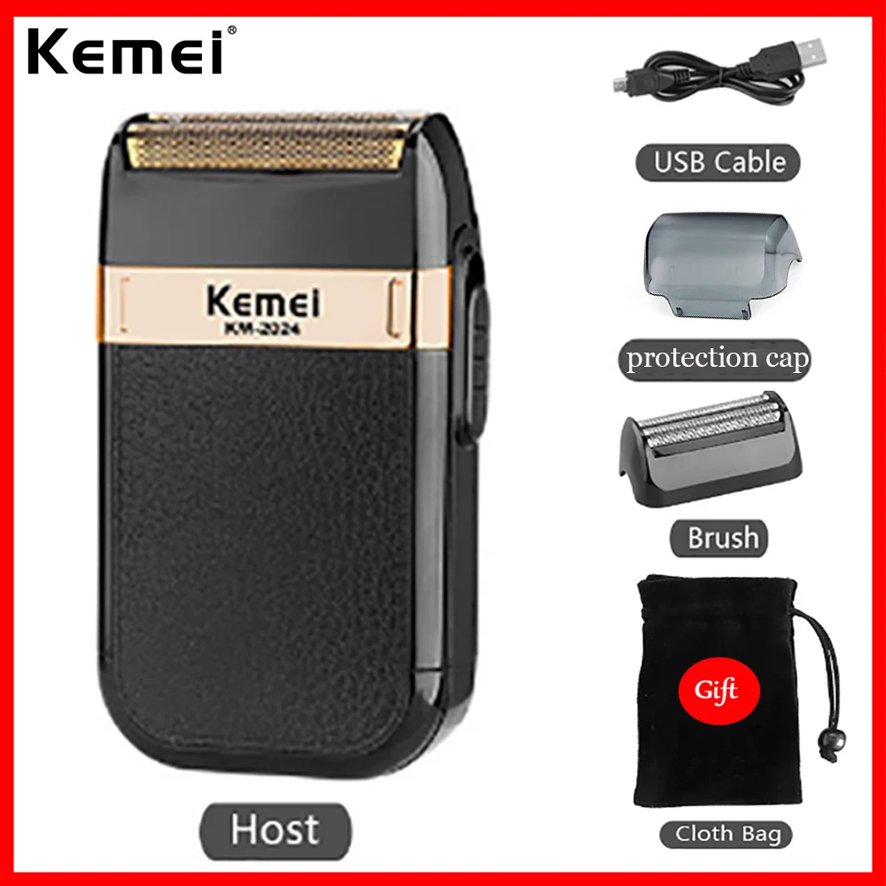 KM-2024 Kemei новая USB перезаряжаемая возвратно-поступательная двойная сетчатая