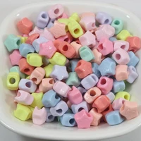 200 mixed pastel color acrylic mini star pony beads 8mm for kids craft bracelets