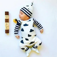 baby romper cute baby girls long sleeve cloud clothes striped jumpsuit baby kid casual clothing newborn jumpsuits with hats