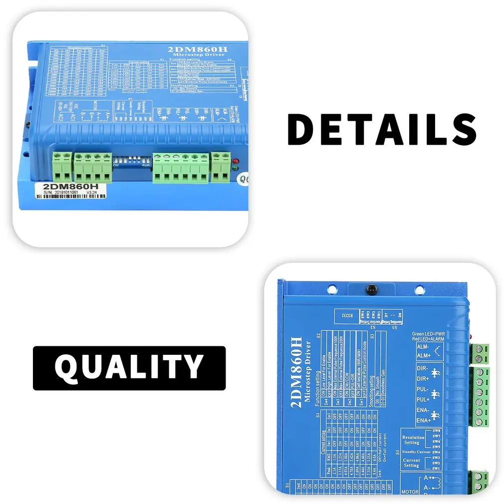 

CNC 2DM860H Digital Two Phase Stepper Motor Driver CNC system stepper motor driver