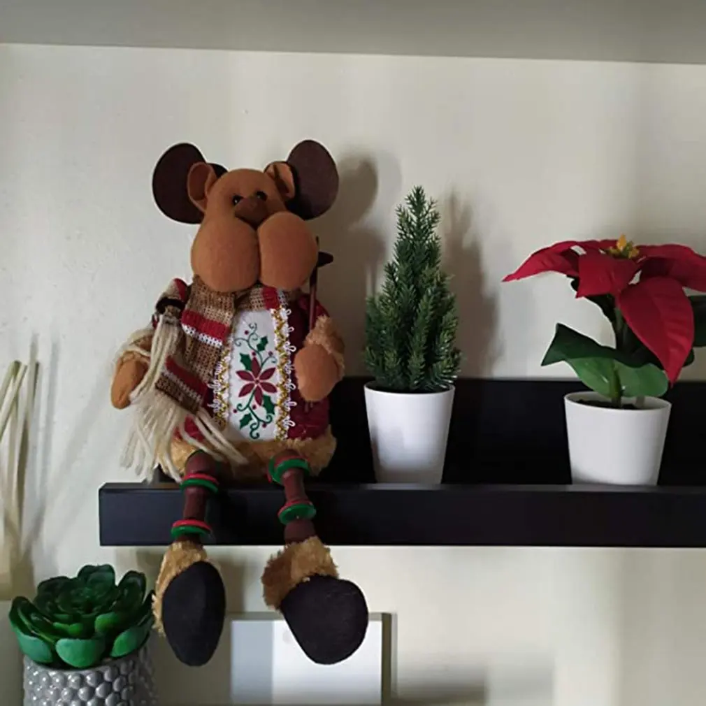 

Christmas Sitting Doll Plush Toy Decoration Childrent Gift Flannel Bright Colors Unique Design Doll