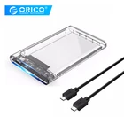 Жесткий диск ORICO 2139C3-G2 2,5 дюйма, чехол SATA к USB 3,1 Gen2 10 Гбитс, Накопитель SSD Type-C, внешний корпус, прозрачная коробка, бесплатные инструменты