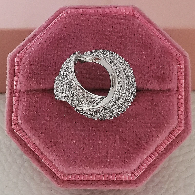 Дизайнерские обручальные кольца серебряного цвета для женщин рождественский