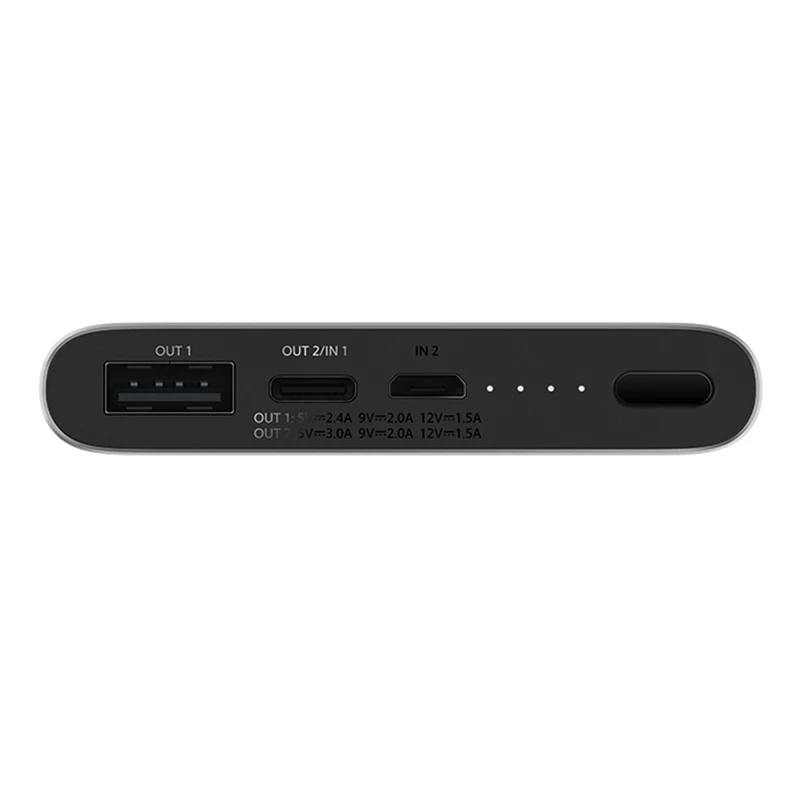 Xiaomi Mi 10000 мАч Power Bank 3 Максимальная 18 Вт Quick Charge USB-C двойной ввода-вывода PLM12ZM mAh