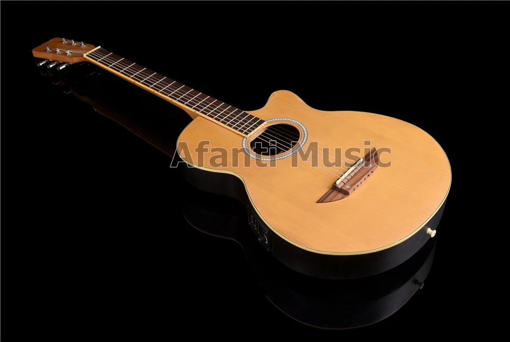 Лидер продаж! Музыкальная Акустическая гитара Afanti Super Round Back/боковая из