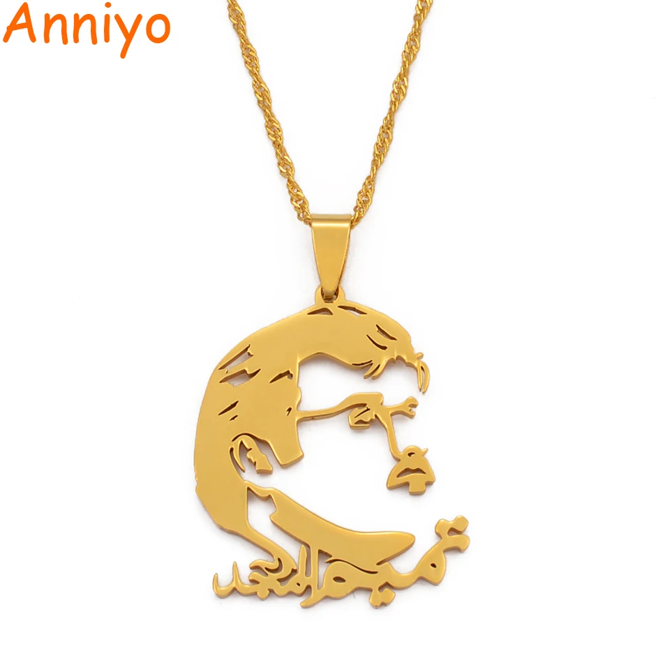 Подвеска Anniyo Катар и тонкая цепь для женщин девушек золотой цвет нержавеющая
