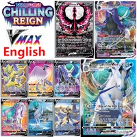 new pokemon card 50pcs vmax english zapdos tcg sword shield chilling reign calyrex vmax dynamax cards game collectible toys