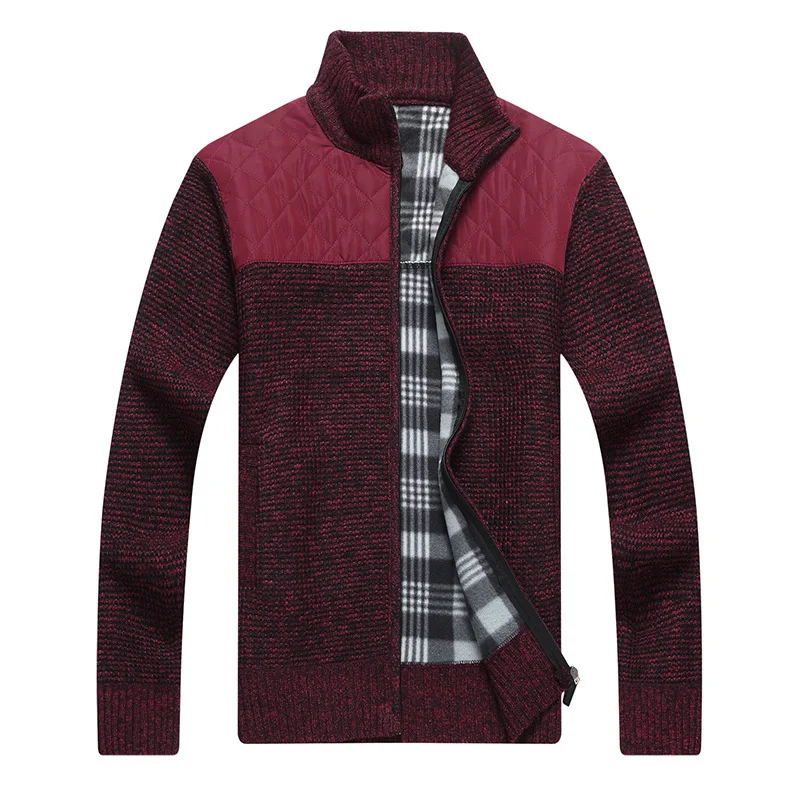 Новинка мужской осенний свитер зимний на молнии пуловеры облегающие толстые