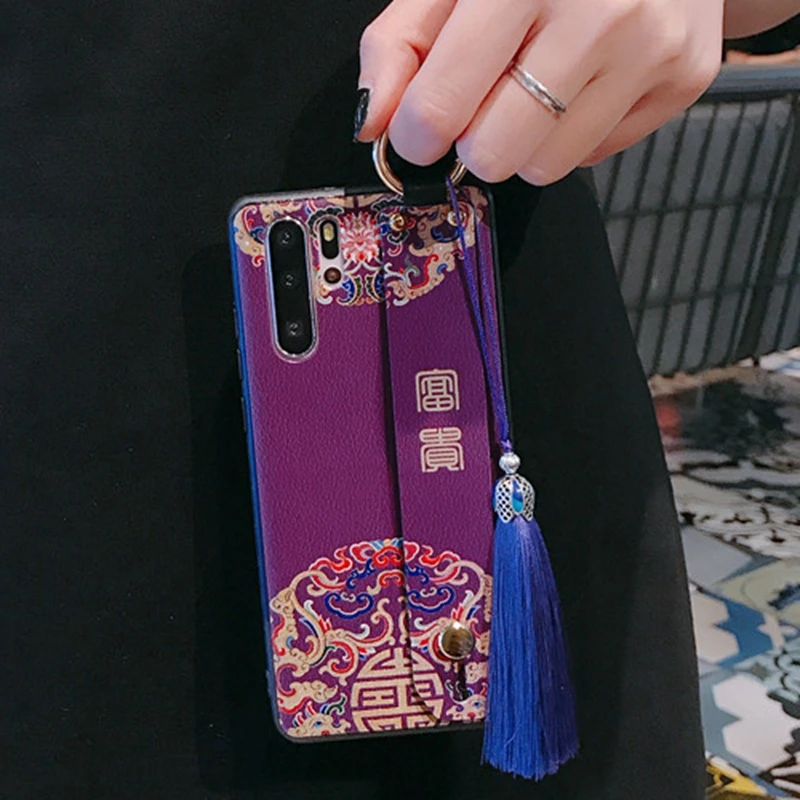 Блестящий ремешок на запястье в китайском стиле для Huawei P20 P30 Mate 20 pro X|Бамперы| |