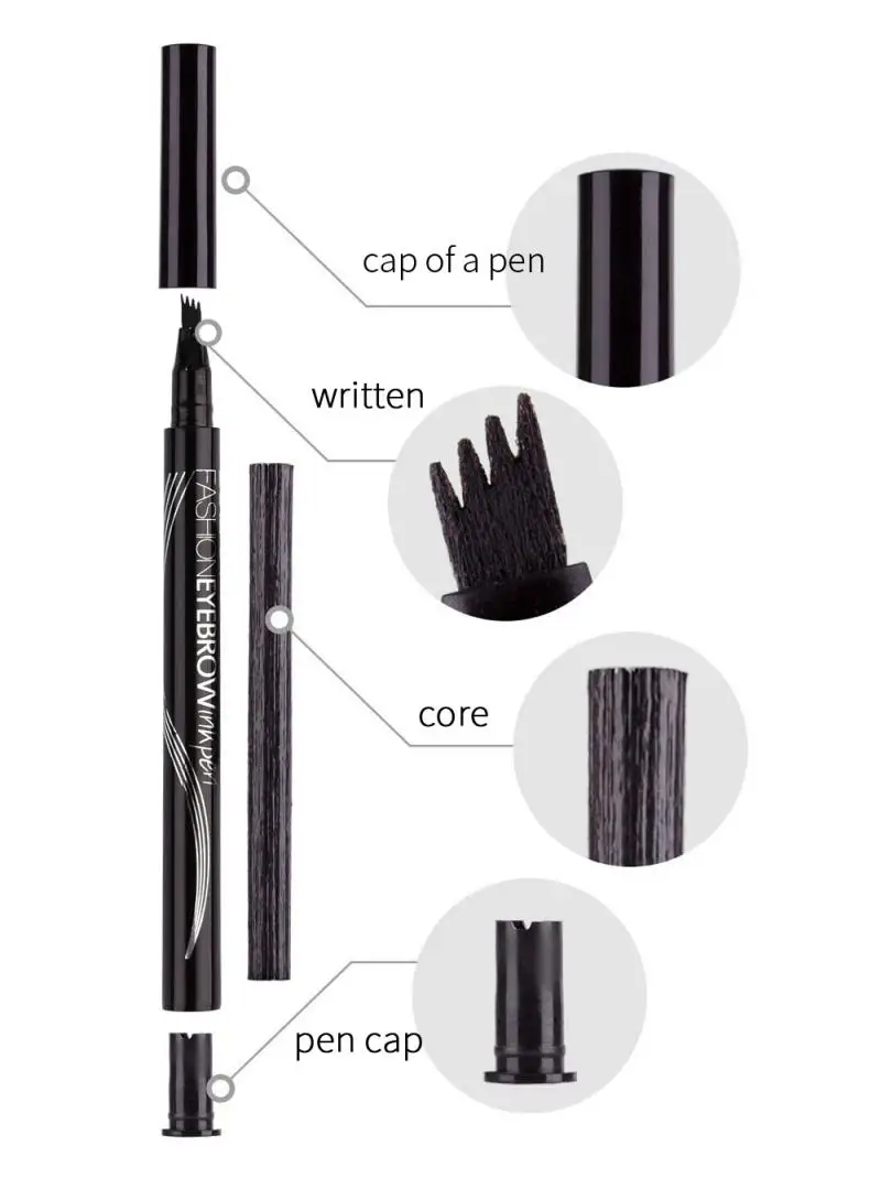 LULAA 2Pcs Four Heads Eyebrow Pen Waterproof Pencil Tattoo Tint Long Lasting Liquid Eye Brow | Красота и здоровье