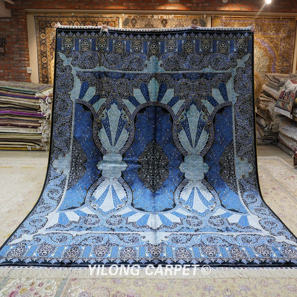 Beste Yilong 8 'X 11' Turkse Traditionele Handgeknoopte Zijden Kleed Oversized Antieke Familie Tapijt (YWX141A)