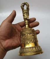 high 8inch21 cm home decor feng shui brass hand bell metal decoration crafts tibetan buddhism lucky bell