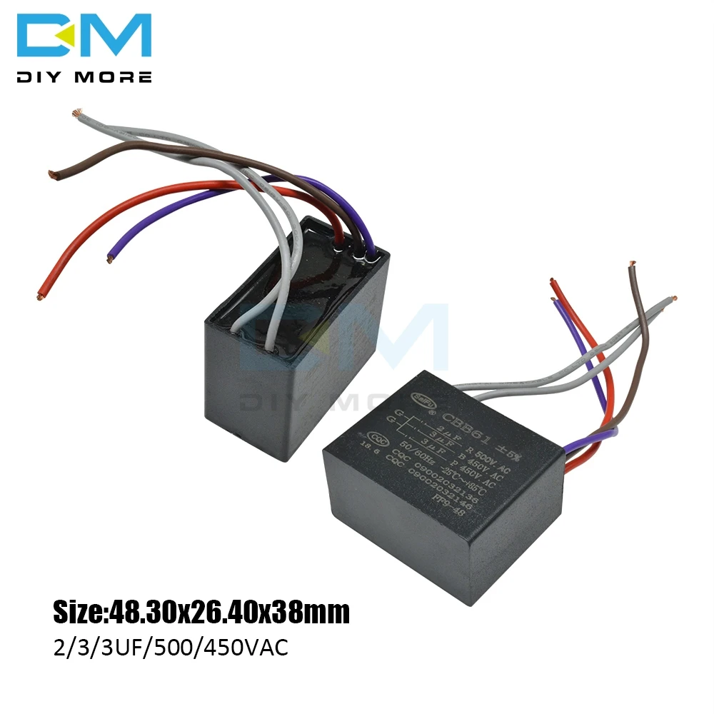 Прямоугольный конденсатор CBB61 для двигателя переменного тока 250/450