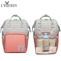 lequeen fashion mummy maternity nappy bag brand large capacity baby bag travel backpack designer nursing bag for baby care