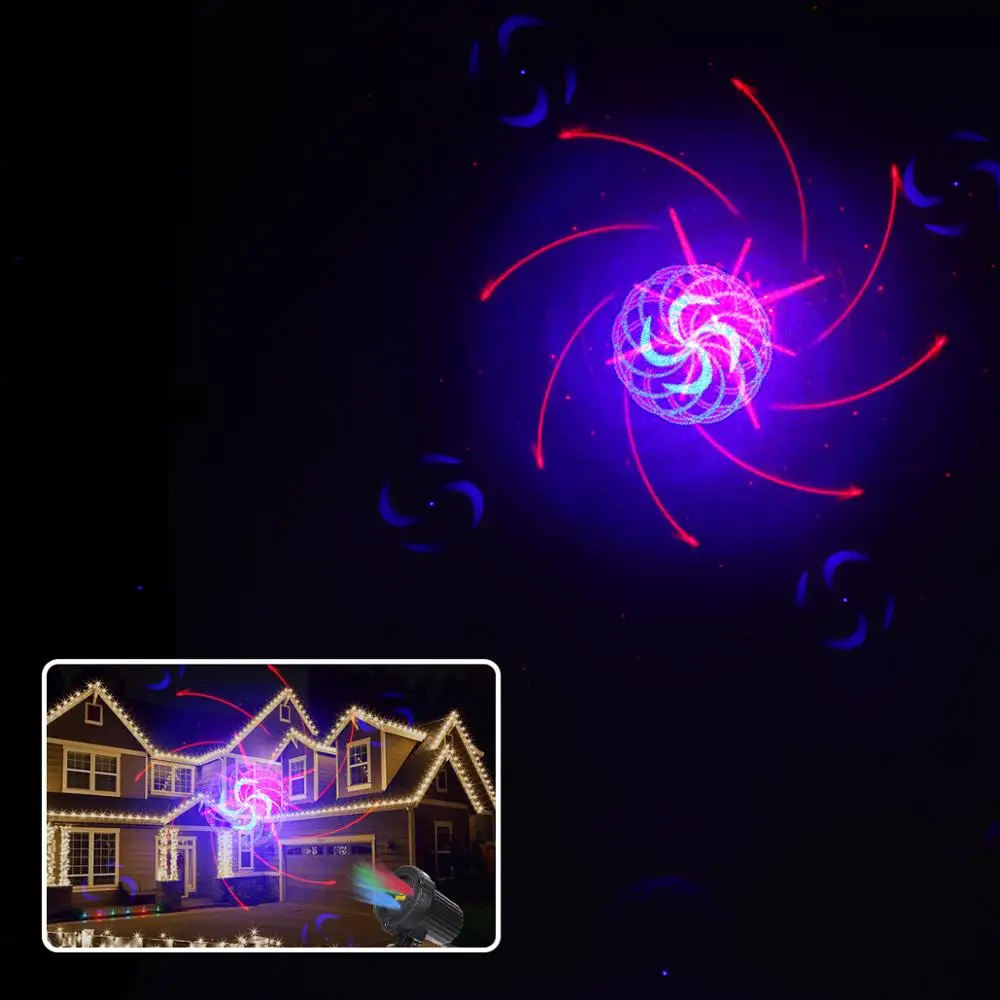 32 rgb christmas laser light projector outdoor garden waterproof dj laser christmas tree villa house holiday lights free global shipping
